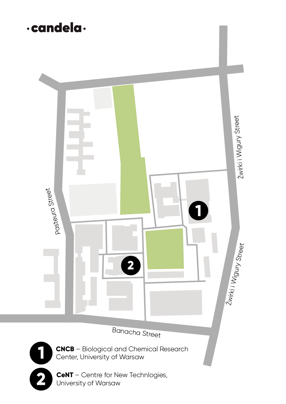 Map of the ochota campus